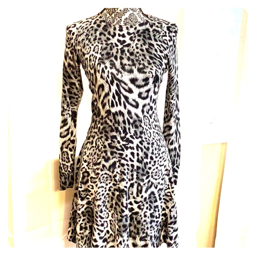 Micheal Kors black, white, grey sweater dress